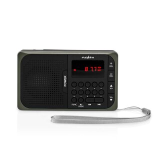 UKW-Radio | 3,6 W | USB-Anschluss und microSD-Kartensteckplatz | Schwarz/Grau