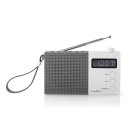 UKW-Radio | 2,1 W | Uhr und Alarm  | Multifunktionaler Drehknopf | Grau/Weiß