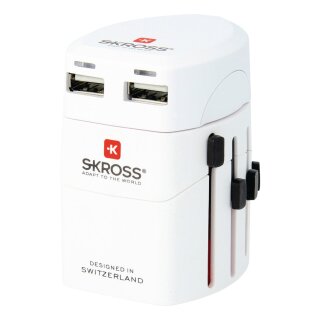 Reise-Adapter World EVO USB ohne Schutzkontakt