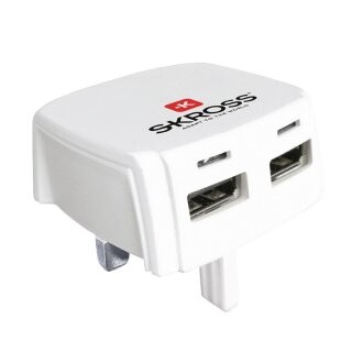 Reise-Adapter GB USB ohne Schutzkontakt