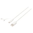 2-in-1-Sync und Ladekabel USB A male - Micro-B male 1.00 m Weiss
