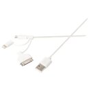 3-in-1-Sync und Ladekabel USB A male - Micro-B male 1.00 m Weiss