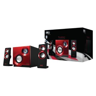 Lautsprecher 2.1 3.5 mm 60 W Rot/Schwarz