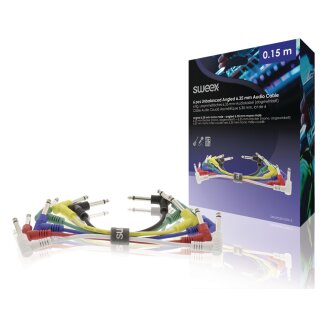 Mono-Audio-Kabel 6.35 mm male - 6.35 mm male 0.15 m Dunkelgrau
