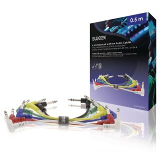 Stereo-Audiokabel 6.35 mm male - 6.35 mm male 0.50 m Dunkelgrau