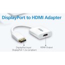 Displayport-Kabel Displayport male - HDMI-Buchse 0.15 m Weiss