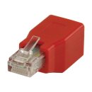 CAT6-Netzwerkadapter RJ45 (8P8C) male - RJ45 (8P8C) female Rot