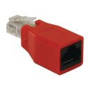 CAT6-Netzwerkadapter RJ45 (8P8C) male - RJ45 (8P8C) female Rot