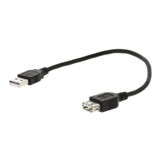 USB A male - USB A female Schwarz
