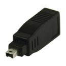 FireWire 400-Adapter FireWire 4-pol. male - FireWire 6-pol. female Schwarz