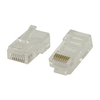 Stecker RJ45 Solid UTP CAT5 Male PVC Transparent