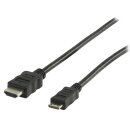High Speed HDMI Kabel mit Ethernet HDMI Anschluss - HDMI Mini Stecker 2.00 m Schwarz