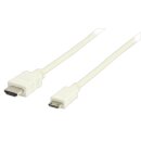 High Speed HDMI Kabel mit Ethernet HDMI Anschluss - HDMI Mini Stecker 1.00 m Weiss