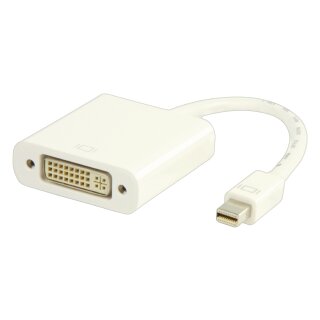 Mini Displayport-Kabel Mini Displayport Stecker - DVI-I 24+5-pol. Buchse 0.20 m Weiss