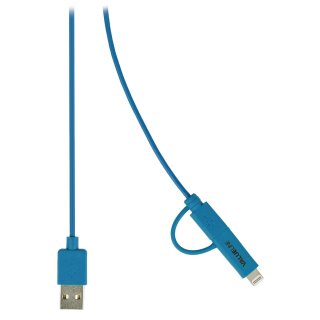 2-in-1-Sync und Ladekabel USB A male - Micro-B male 1.00 m Blau