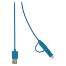 2-in-1-Sync und Ladekabel USB A male - Micro-B male 1.00 m Blau