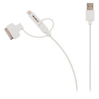 3-in-1-Sync und Ladekabel USB A male - Micro-B male 1.00 m Weiss