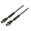 Koaxkabel 100 dB Koax-Stecker - Koax-Kupplung 10.0 m Schwarz