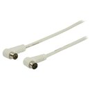 Koaxialkabel abgewinkelt Koax-Stecker - Koax-Kupplung 1.00 m Weiss