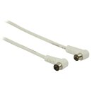 Koaxialkabel abgewinkelt Koax-Stecker - Koax-Kupplung 1.00 m Weiss