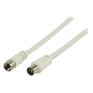 Antennenkabel F-male - Koax-Stecker 1.00 m Weiss