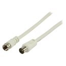 Antennenkabel F-male - Koax-Stecker 1.00 m Weiss