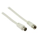 Antennenkabel F-male - Koax-Stecker 1.00 m Weiss
