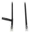 Telefonkabel RJ10 (4P4C) male - RJ10 (4P4C) male flach 1.00 m Schwarz