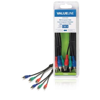 Component-Video-Kabel 3x RCA male - 3x RCA male 2.00 m Schwarz