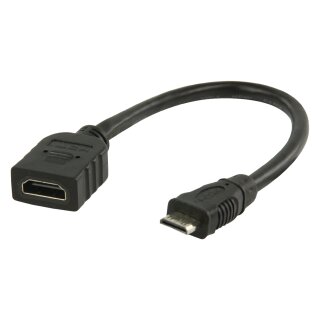 High Speed HDMI Kabel mit Ethernet HDMI Mini Stecker - HDMI-Buchse 0.20 m Schwarz