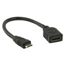 High Speed HDMI Kabel mit Ethernet HDMI Mini Stecker - HDMI-Buchse 0.20 m Schwarz