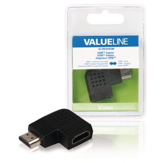 High-Speed-HDMI mit Ethernet-Adapter links abgewinkelt HDMI Anschluss - HDMI-Buchse Schwarz