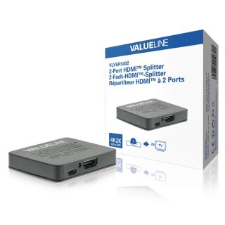 2-Port HDMI Verteiler Schwarz