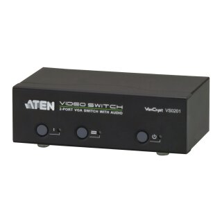 2-Port VGA-Schalter Mit Audiounterstützung  Schwarz