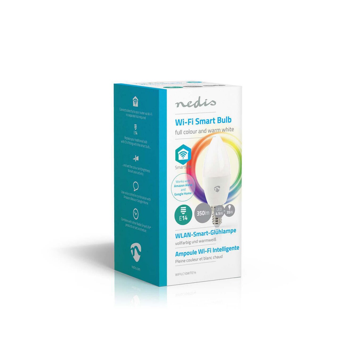 WLAN Smart LED-Lampe | Vollfarbig und warmweiß | E14, 14,99