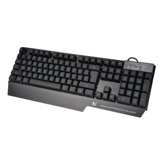 Tastatur mit Kabel Spiele USB 2.0 US International Schwarz