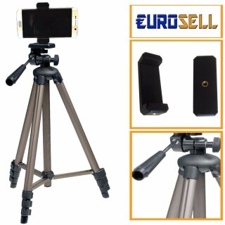 Eurosell Smartphone iphone Stativ 130cm Kamerastativ hoch groß Foto Video TRIPOD21S