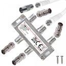 IEC Breitband Kabel Verteiler 4-fach TV Splitter  DVB-T Kabelfernsehen DVB-C