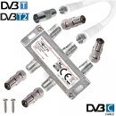 IEC Breitband Kabel Verteiler 4-fach TV Splitter  DVB-T Kabelfernsehen DVB-C