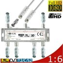 Breitband Kabel-Fernsehen Verteiler 6-fach TV Splitter DVB-T DVB-C CATV