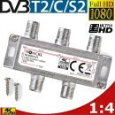 DVBT DVBC DVBS Sat F-Splitter 4-fach Antennenverteiler...