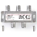 DVBT DVBC DVBS Sat F-Splitter 4-fach Antennenverteiler...