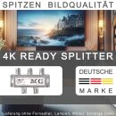 DVBT DVBC DVBS Sat F-Splitter 4-fach Antennenverteiler Weiche Kabelfernsehen