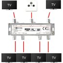 6-fach Antennenverteiler Splitter für Kabelfernsehen / DVB-T2 / Sat Verteiler
