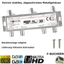 6-fach Antennenverteiler Splitter für Kabelfernsehen / DVB-T2 / Sat Verteiler