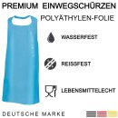 100 STÜCK Einweg Schürzen blau 130 x76 Plastik Schürze