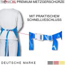 Abwaschbare Metzger Schlachter Schürze Metzgerschürze Kittel waschbar 130cm blau Labor