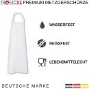 Abwaschbare Labor Metzger / Schlachter Schürze Kittel waschbar 120cm weiss Metzgerschürze