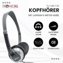 TronicXL Fernseh Kopfhörer 6m langes Kabel Leicht Kopfbügel Klinke zb für TV Samsung LG Sony Toshiba DYON JVC Philips