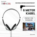 TronicXL Fernseh Kopfhörer 6m langes Kabel Leicht Kopfbügel Klinke zb für TV Samsung LG Sony Toshiba DYON JVC Philips